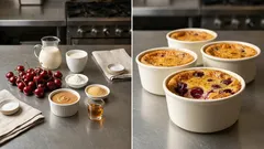 旬のさくらんぼで作る、素朴なクラフティ——豆乳×米粉で軽やかに焼くだけ